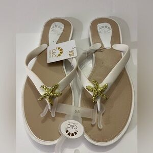NWT C&C California Women's Sandals with Gold Starfish size 9-10